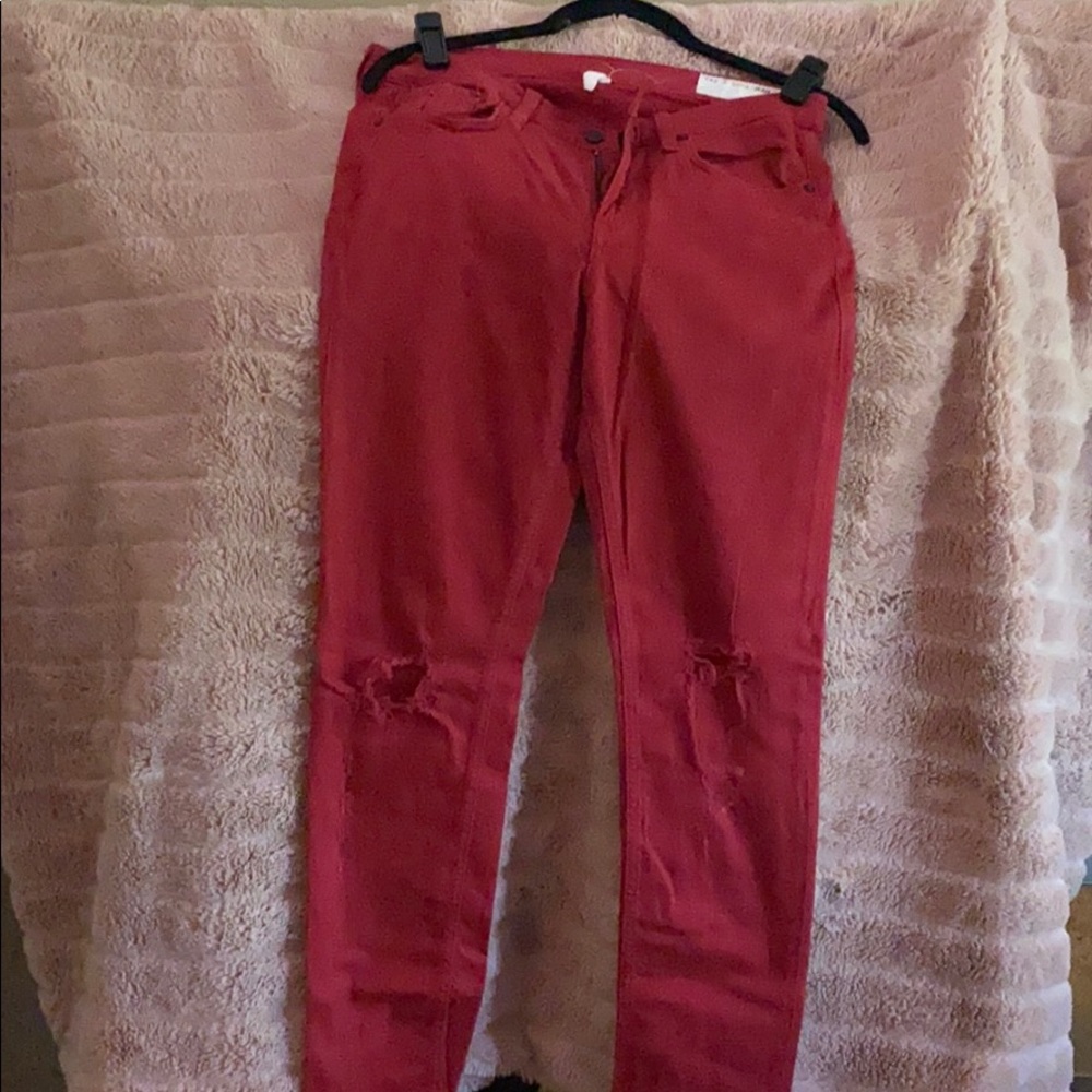Red rag and bone jeans